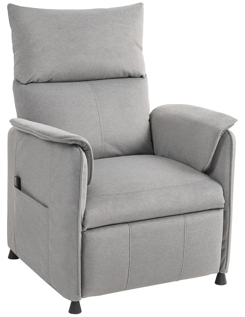 Siège de relaxation électrique gris, inclinaison programmable et confort - 2
