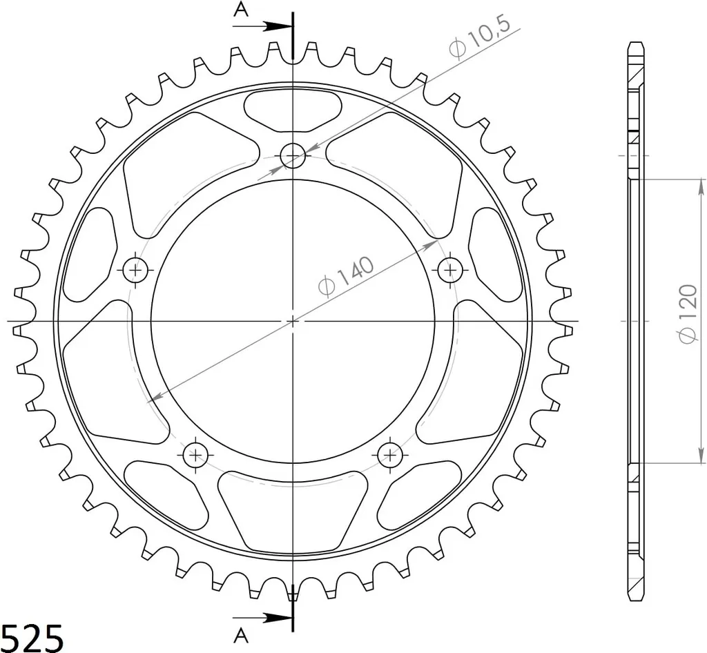 Couronne Acier 525 Supersprox 45 Dents : Finie l'usure de Chaîne