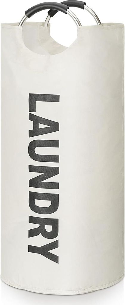 Faltbare Wäschekorb - wasserdicht - 90 Liter - gebrochenes Weiß - Stoff