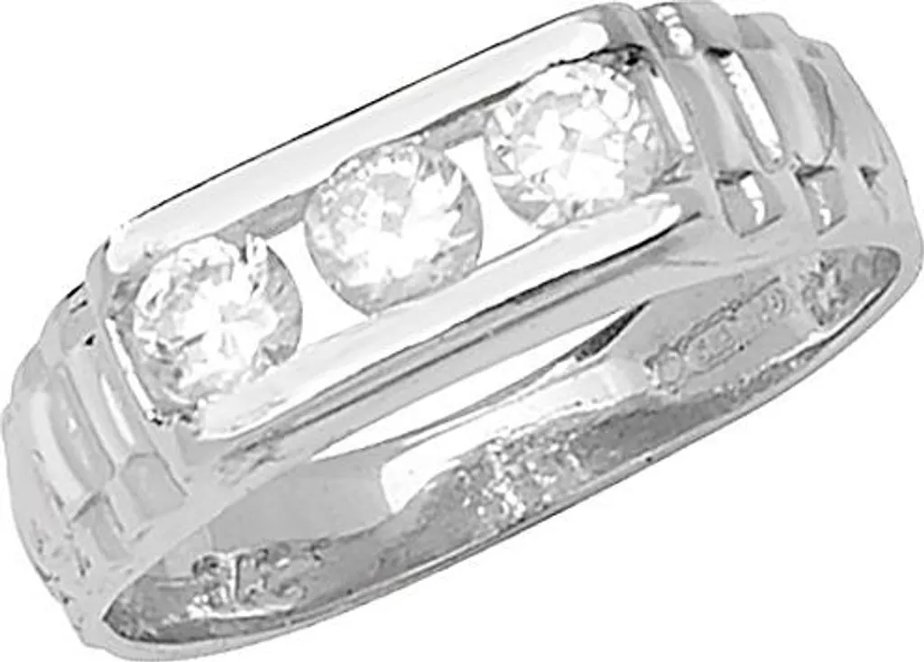 Bague Fille Or Blanc 375/1000 Anti-allergie Zirconium de Culture Taille 38