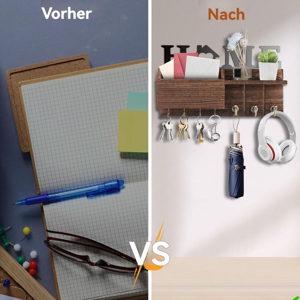 Schlüsselbrett, mit 7 Schlüsselhaken, Schlüsselhalter aus Produktbild 8