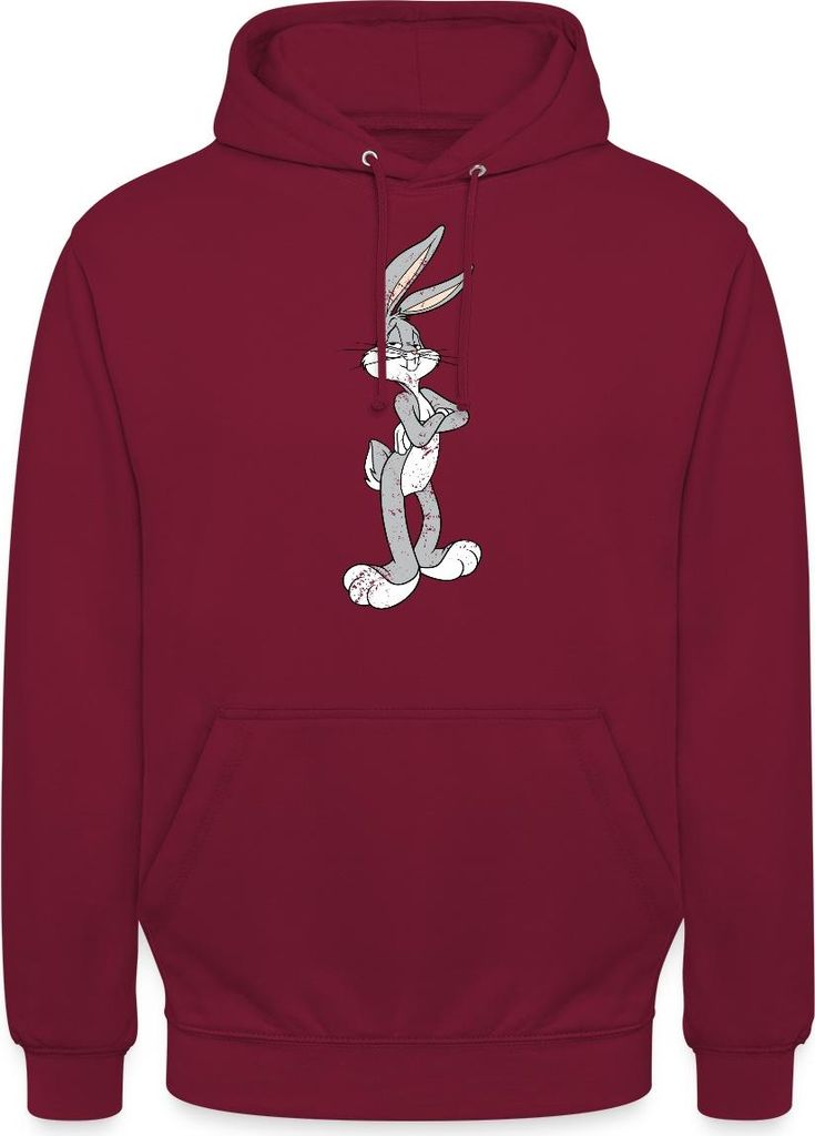 Spreadshirt Looney Tunes Bugs Bunny Vintage Pose Uni Hoodie, XXL, Bordeaux