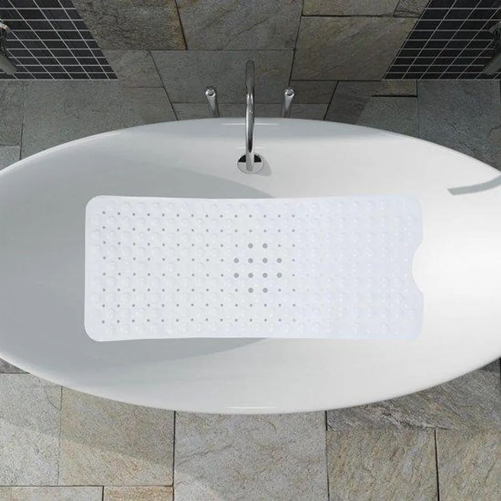 Tapis de baignoire antidérapant blanc 100x40 cm idéal pour seniors