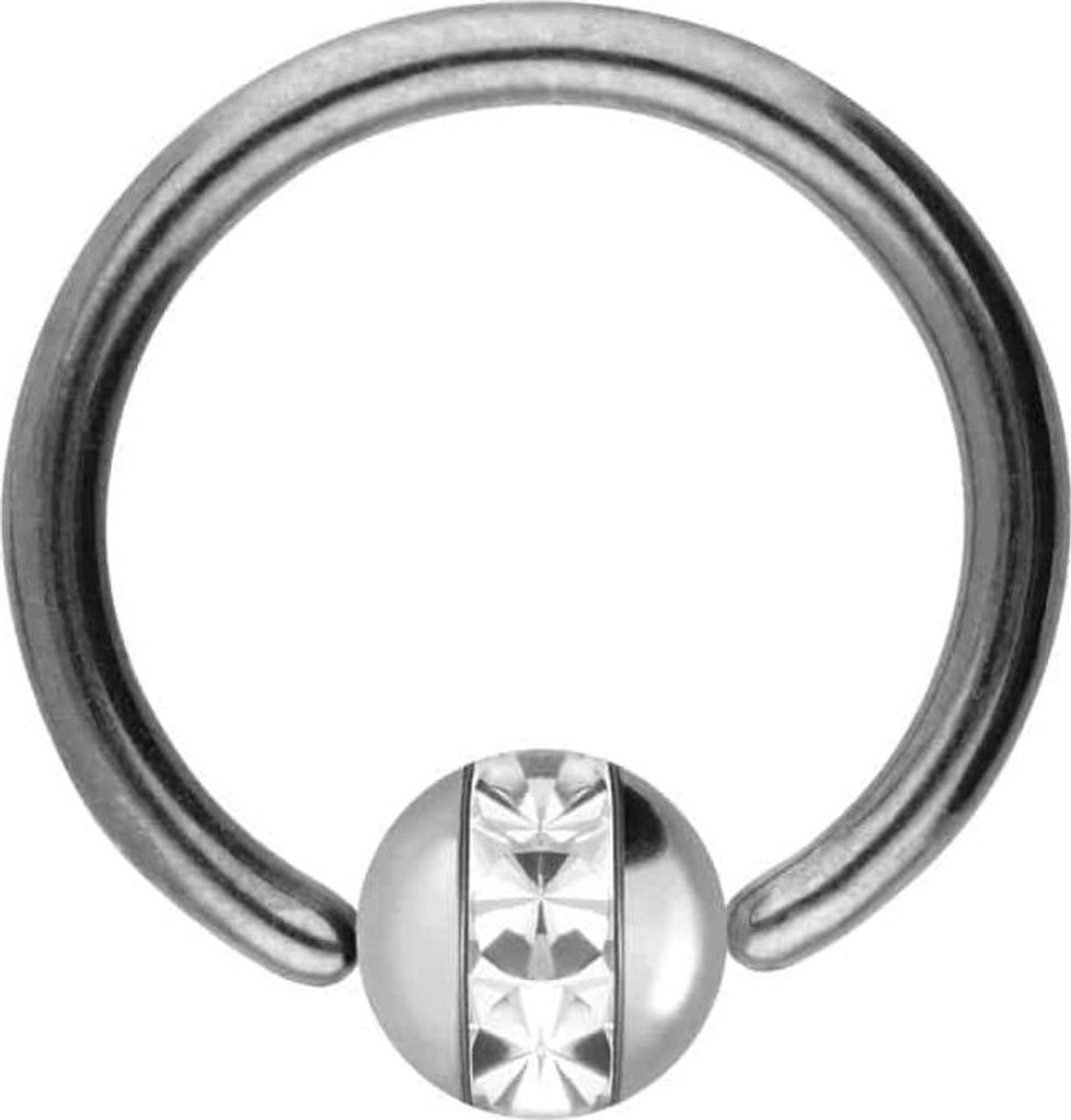Intim-Piercing, Septum Piercing Chirurgenstahl Klemmkugelring EPOXY-RING-KUGEL Silber Innendurchmesser: 9mm | Kugelgröße: 4mm