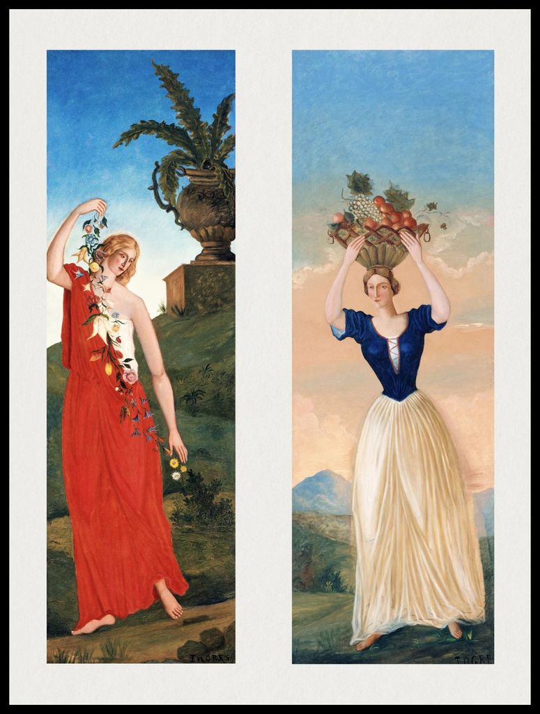 Plakat 60x80cm Die vier Jahreszeiten, Paul Cezanne Vintage für das Wohnzimmer