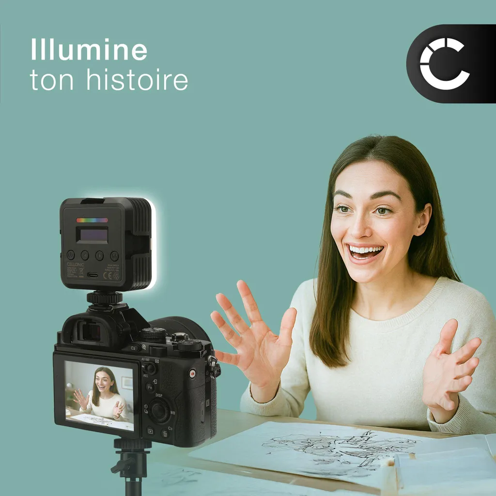 Éclairage LED RGB pour visioconférence et vlogging sur smartphone - 7