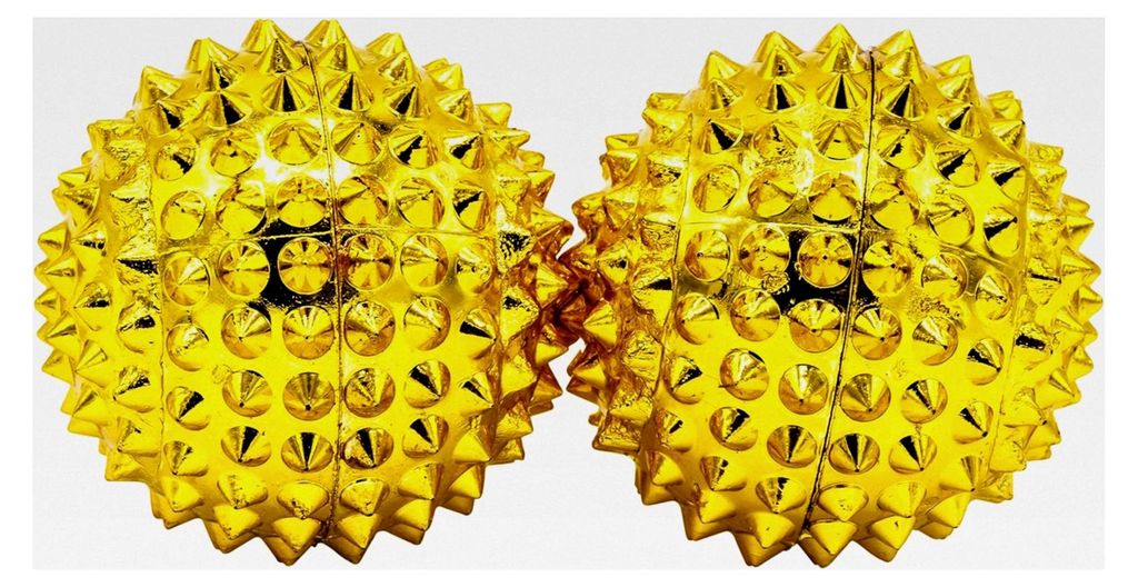 Zwei magnetische Akupressurkugeln, Massagekugeln - Gold klein 32 mm Durchmesser - Akupressur Therapie - lindert Schmerzen und steigert das Wohlbefi...