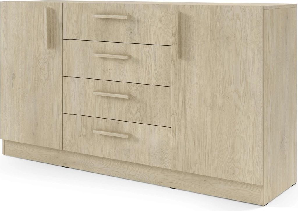 Furniture24 Kommode Braga Brk1Dc Sideboard 155 X 85 X 40 Cm - Eiche Cremona