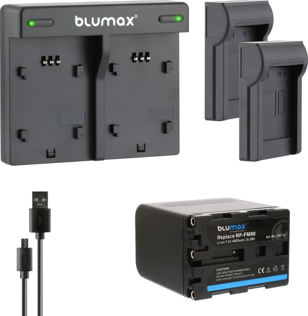 1x Akku + Lader für Sony NP-FM90 NP-FM50 NP-FM30 NP-FM70 QM51 QM51D 4800 mAh