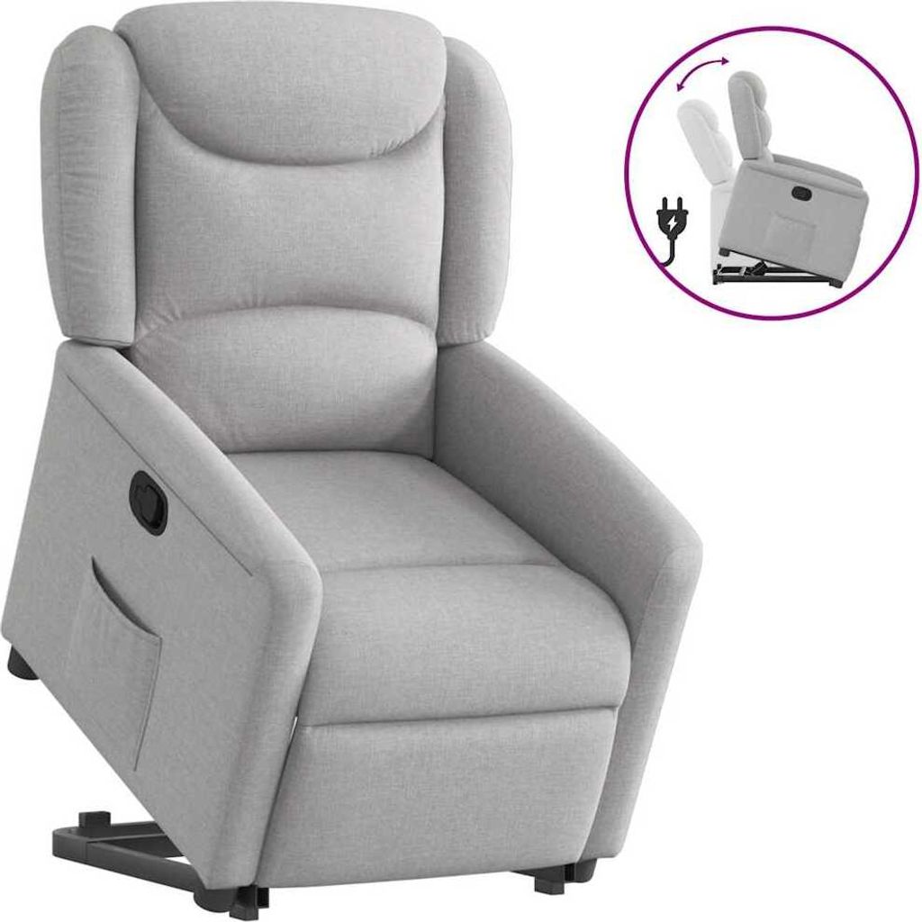 Relaxsessel mit Aufstehhilfe Wolkengrau Stoff