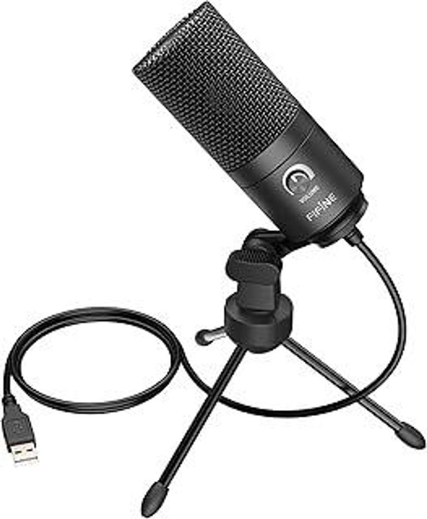 FIFINE USB Mikrofon PC Gaming, Microphone für MAC PS4 PS5, Podcast Mikrofon mit Ständer, Studioqualität Aufnahme kondensator Microfon für Strea...