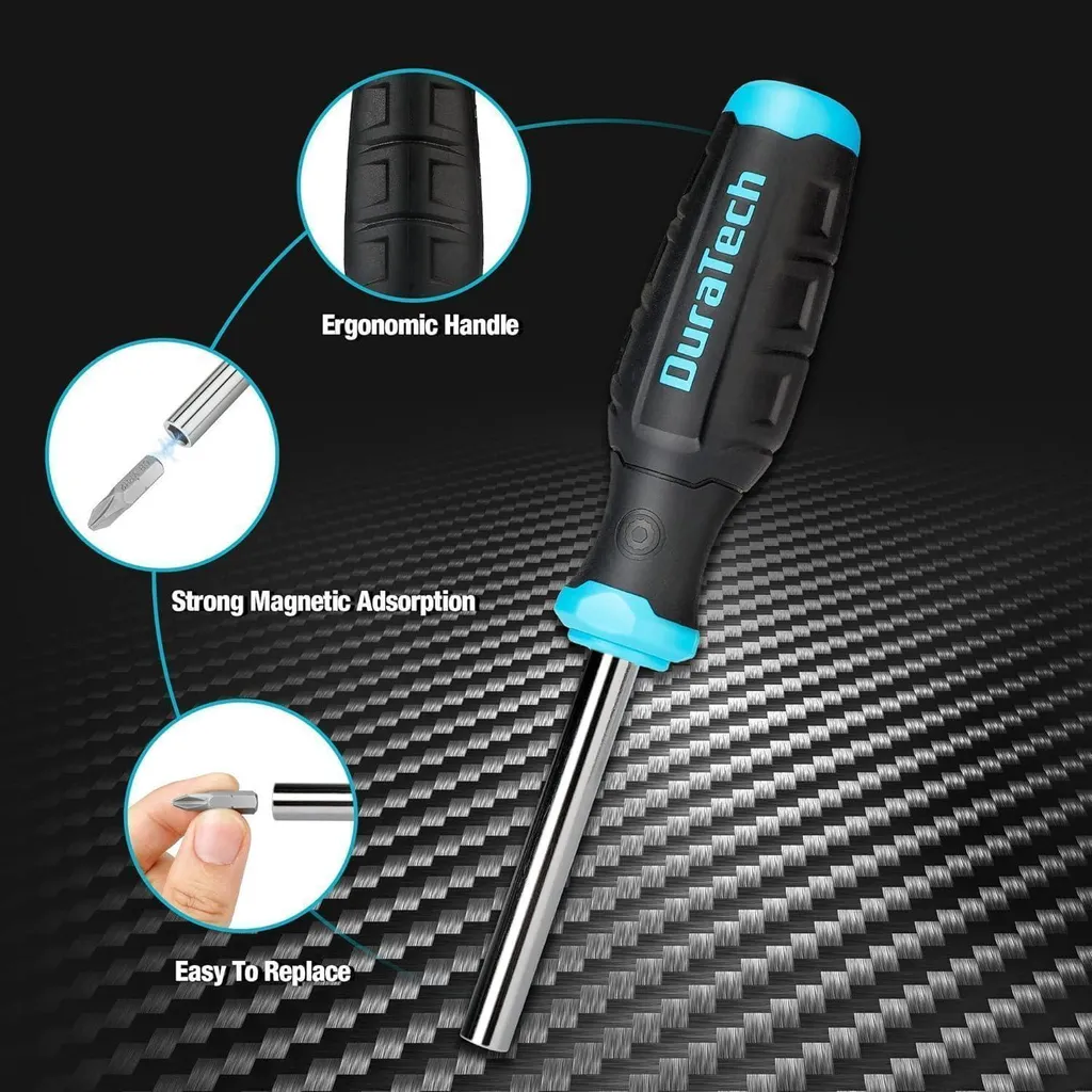 DURATECH Jeu de tournevis 60 pièces en acier Cr-V multi-embouts Torx
