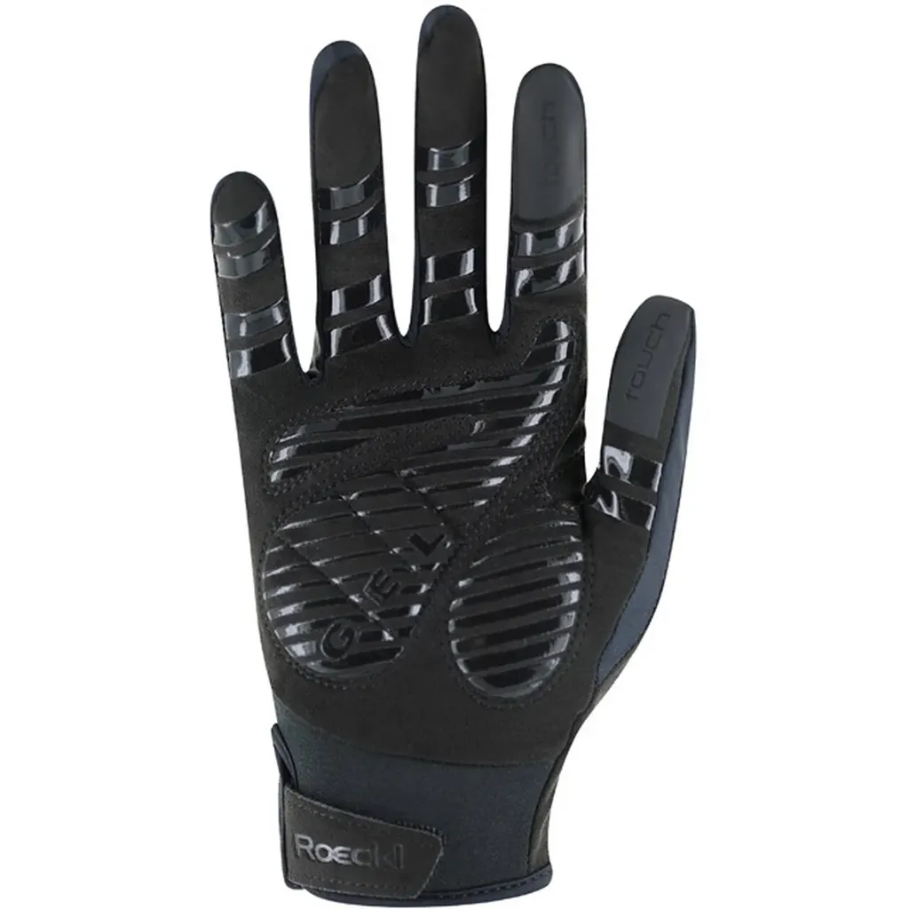 Roeckl Basel 2 Guanti Corti Da Ciclismo – Nero/Blu, Taglia 8.5, Palmo In Pelle Scamosciata Digitale Con Silicone