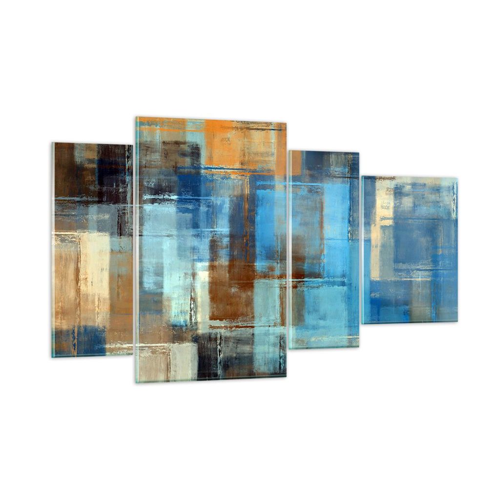 Bilder auf glas - Abstraktion modern - 120x70cm - Glasbilder - Wandbilder - Kunstdruck - zum Aufhängen bereit - Wanddekoration aus Glas - Glas Bil...