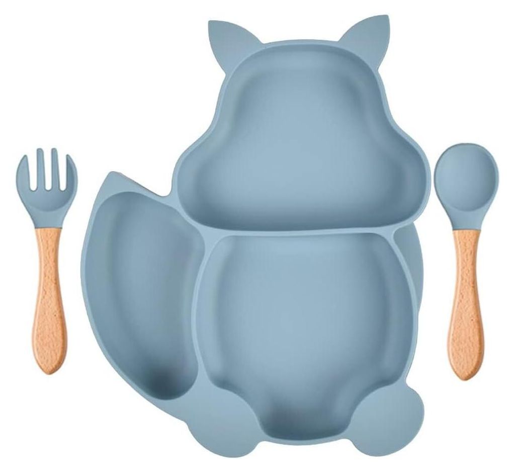 Baby Teller Schüssel,Baby Essen Geschirr Set Mini Silikon Tischset für Baby Teller Baby Rutschfest Babyteller mit Saugnapf Kinderteller mit Saugn...