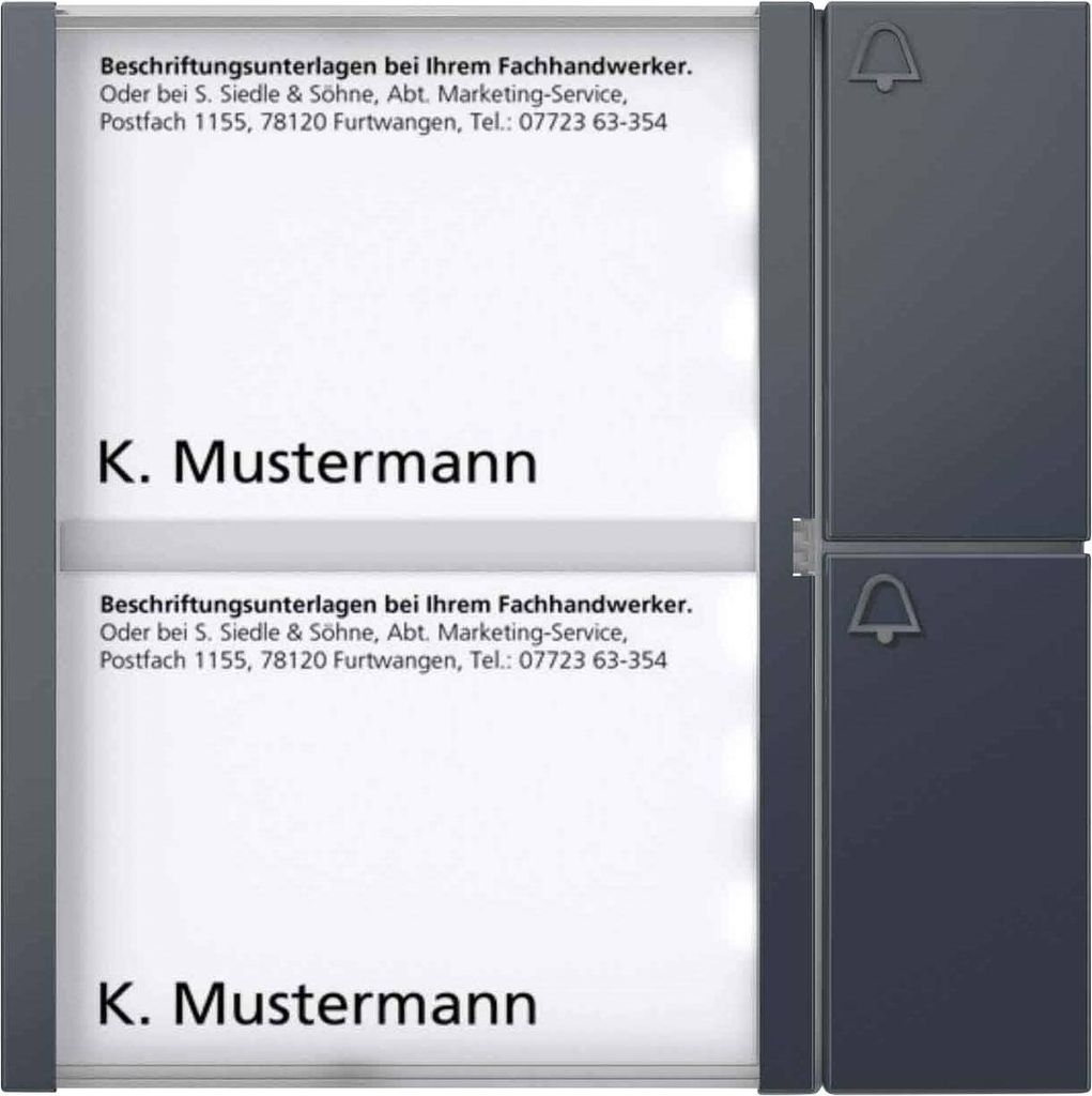 SIEDLE & SÖHNE Siedle TM 612 2 AG Tasten TM 612-2 AG Modul Anthrazitgrau