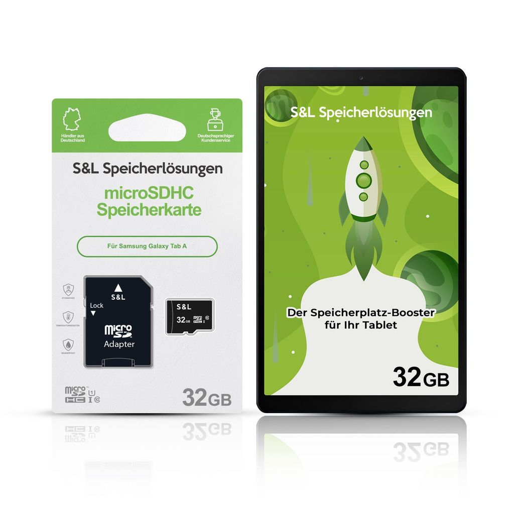 microSD Speicherkarte S&L für Samsung Galaxy Tab A - Speicherkapazität: 32 GB