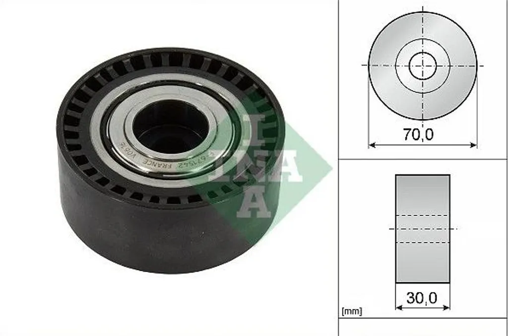 Poulie de guidage INA 532 0923 10 robuste pour transmission à nervures