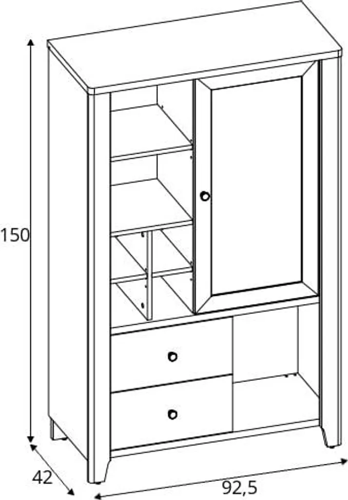 Buffet bas Cestino avec étagères ouvertes pour rangement séjour chic - 4