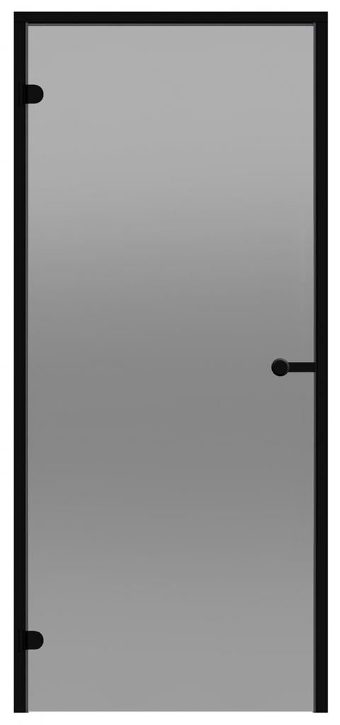 Saunatür Harvia Black Line – Schwarzes Aluminium / Graues Glas / 70 x 190