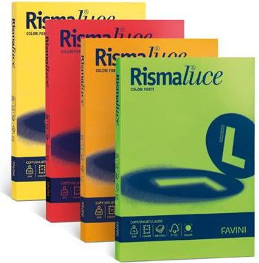 Risma Carta Colorata A3 Favini Rismaluce 200g Blu Marino 125 Fogli