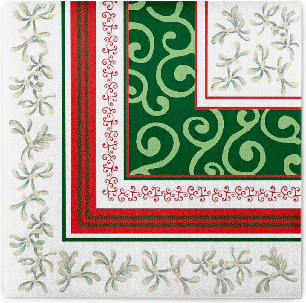 Sovie HOME Weihnachtsserviette Melissa in Rot-Grün aus Linclass Airlaid 40 x 40 cm, 12 Stück