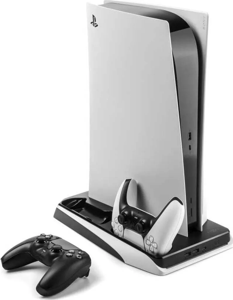 FIXPS5-MCS-BW: Supporto Verticale PS5 con Ventole e Dock Ricarica Rapida - 11