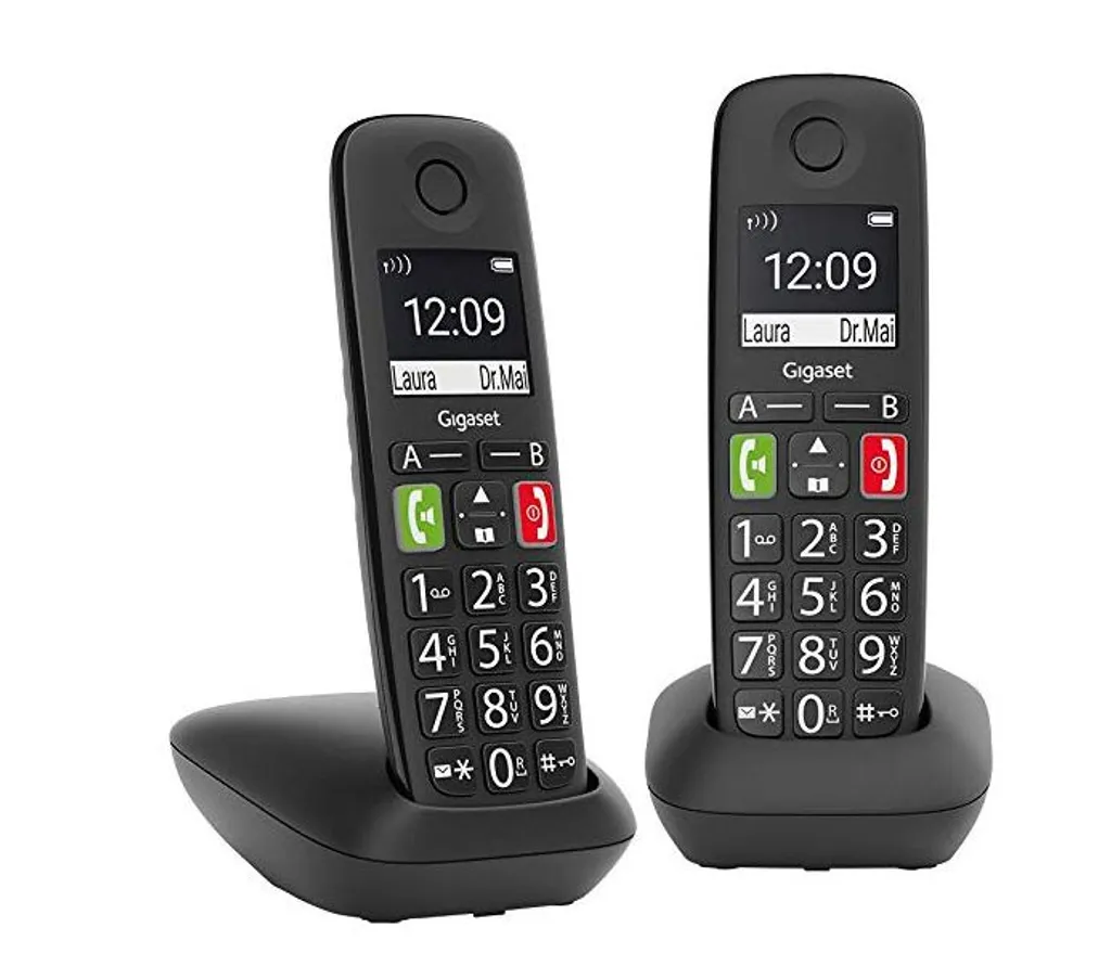 Set 2 Telefoni Cordless Gigaset E290R-Duo Nero | Ideale per Tutta la Famiglia