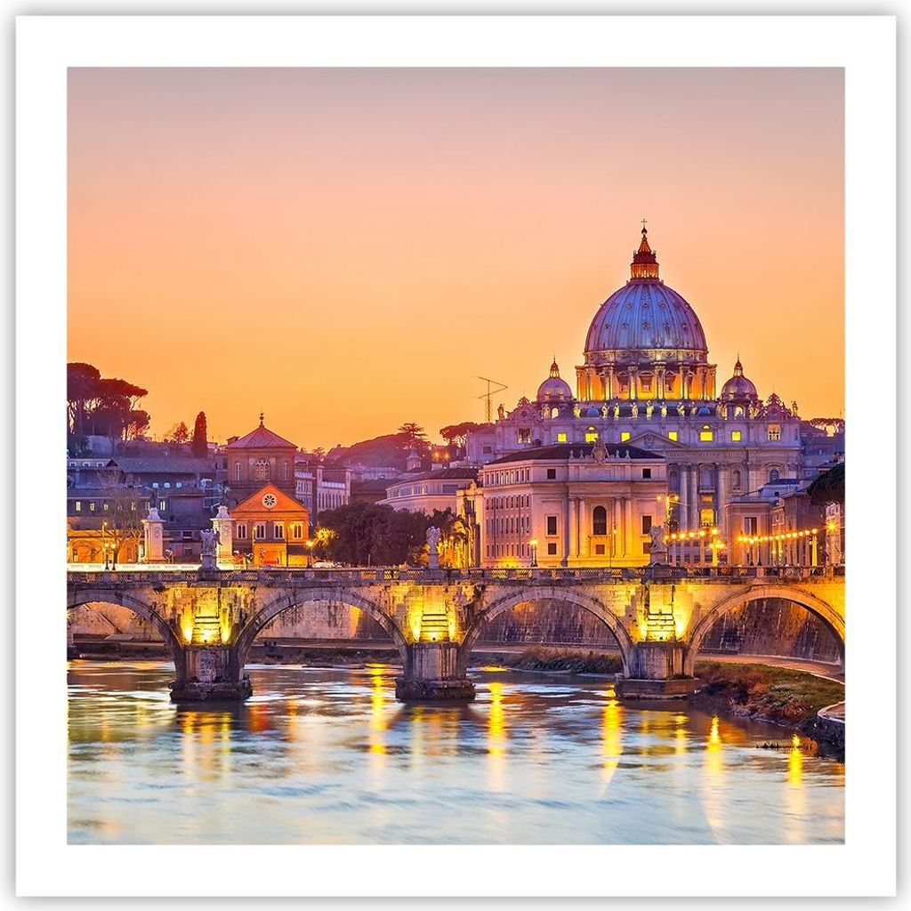 Poster - Poster ohne Rahmen - Rom Italien Basilika Geschichte - 60x60 cm - Wand Bild - Wanddeko - Wandbilder - Kunstposter - Wandposter - Bilder - ...