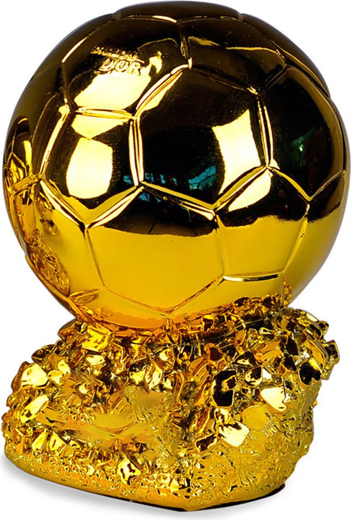 Goldene Fußballtrophäe, handgefertigt, galvanisiert, aus Kunstharz, europäischer Stil, Heimdekoration