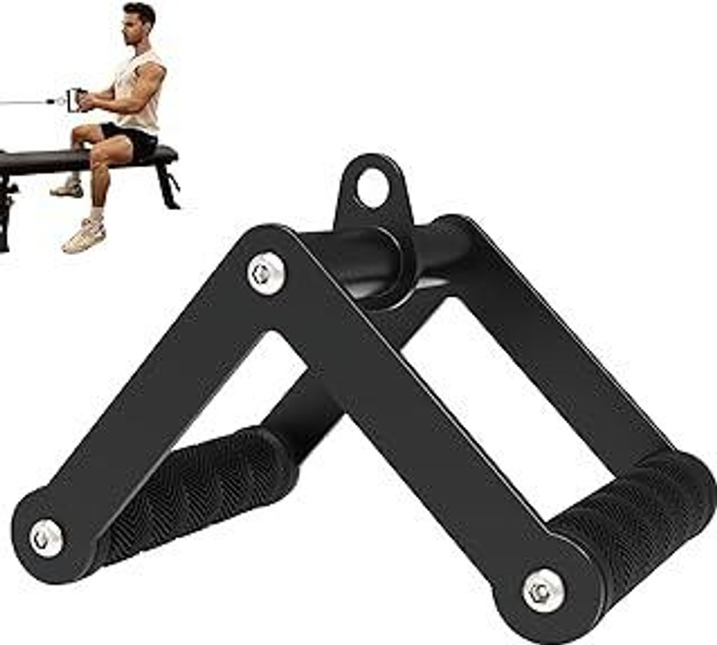 Fitarc Doppel D Rudergriff Kabelzug Zubehör fürs Fitnessstudio, Rutschfester V Griff Aufsatz für Home Gym Geräte, T Bar Rudergriff für Rücken...