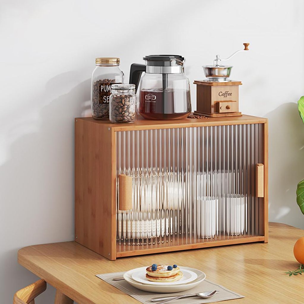Teeschrank Schrank Bambus Aufbewahrungsschrank Esszimmer Produktbild 