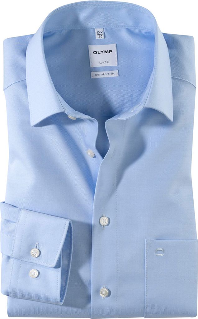 Olymp Hemd Luxor Comfort Fit weite Passform hellblau bügelfrei