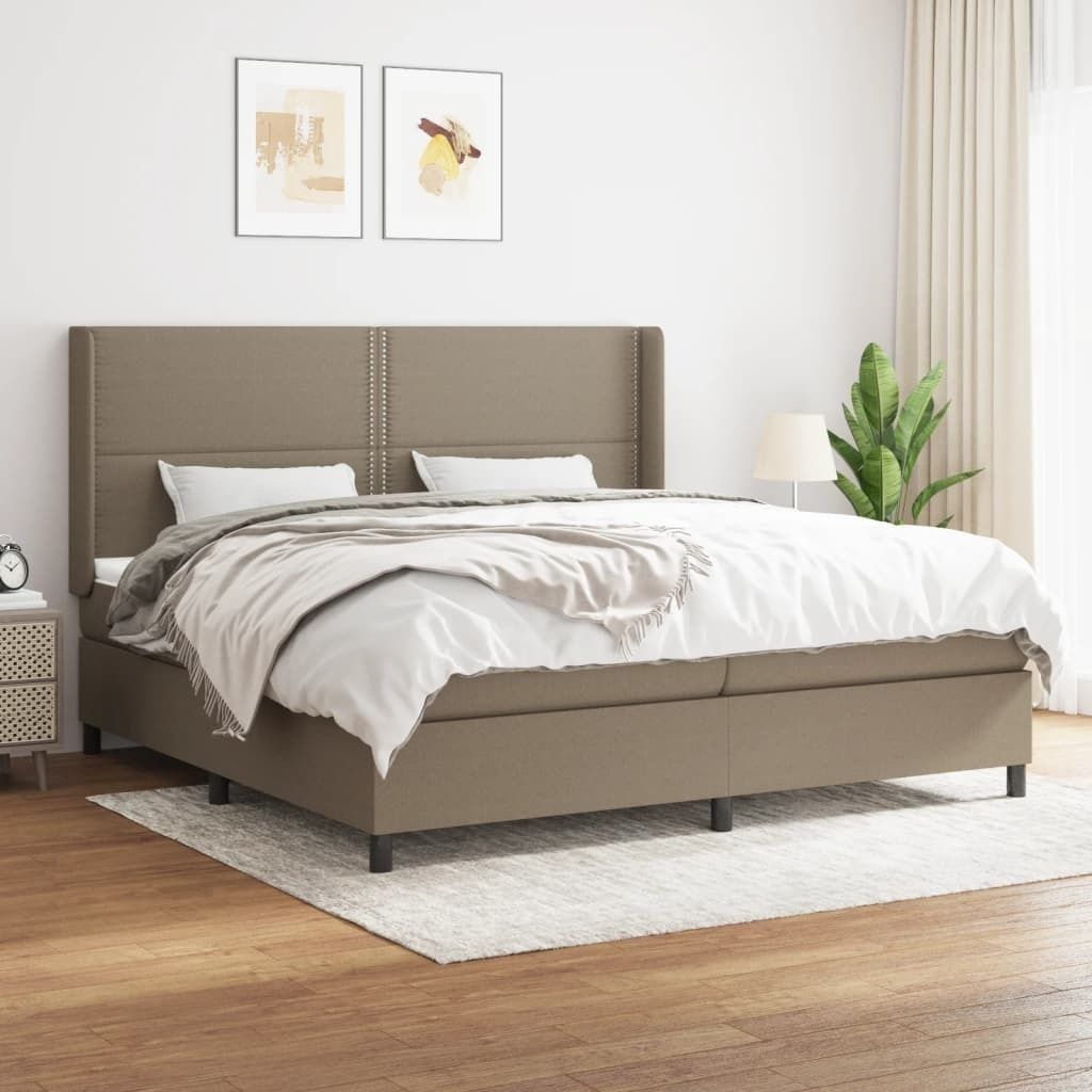 Maison Exclusive - Boxspringbett mit Matratze Taupe 200x200 cm Stoff