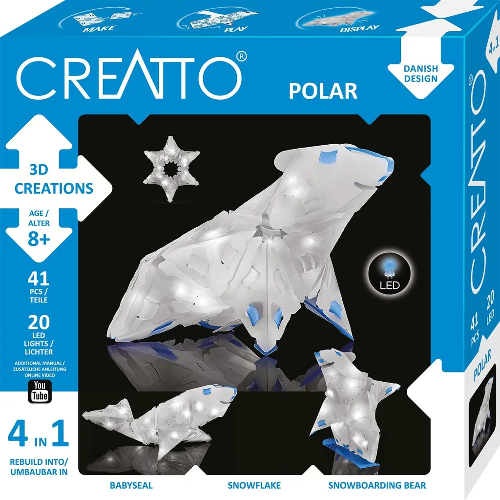 KOSMOS Creatto Hiver Polar 03462 Kit Puzzle 3D Veilleuse LED Enfant