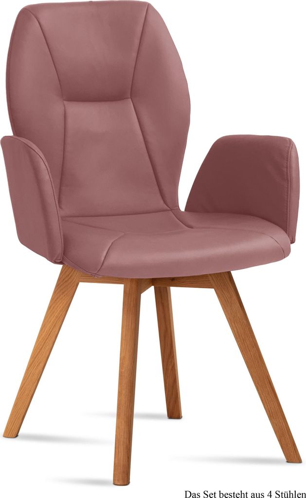 Armlehnstuhl (4er-Set) Donka 58x92x60 Eiche geölt/Rosewood