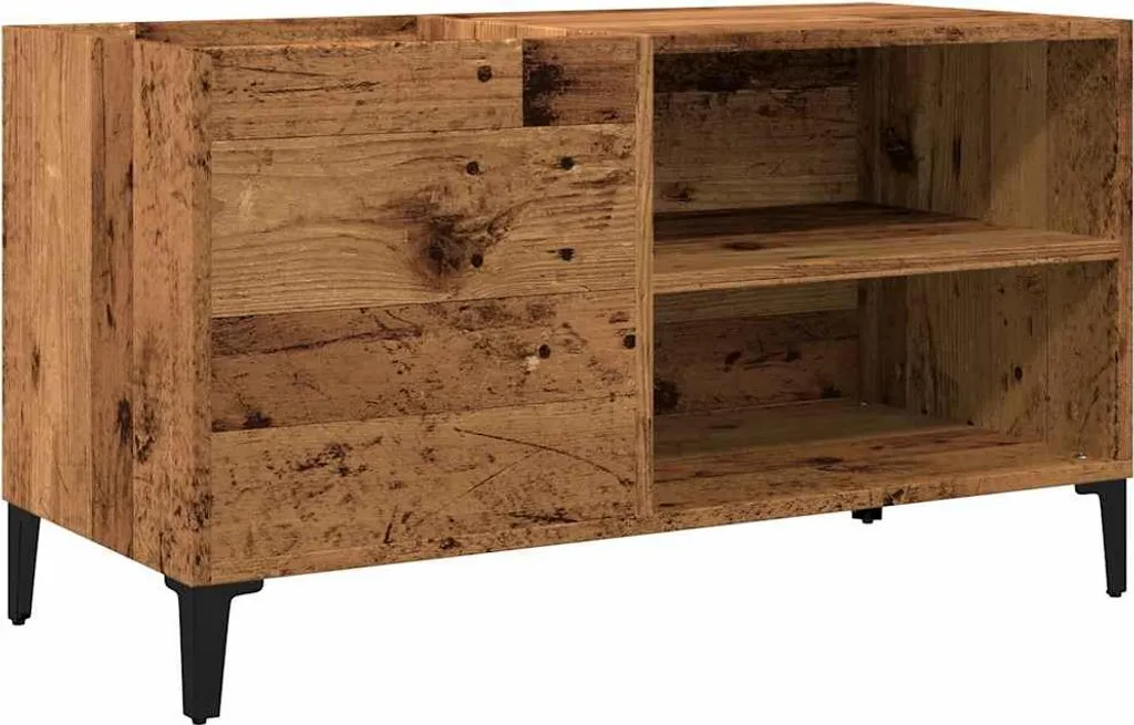 Armoire d'Appoint Aspect Bois Vieilli - Idéal pour Optimiser l'Espace