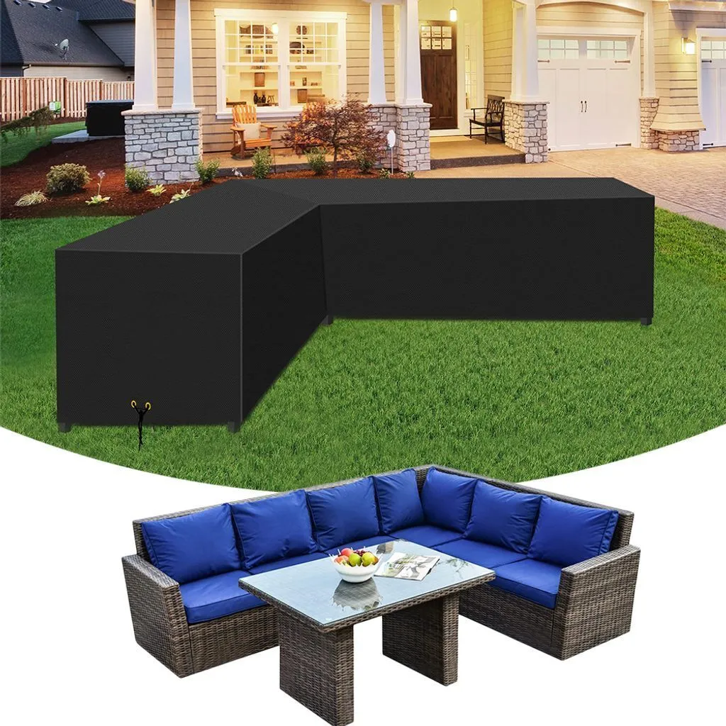 Fodera Divano Giardino Esterno 222x286x82cm | Protezione L-Shape
