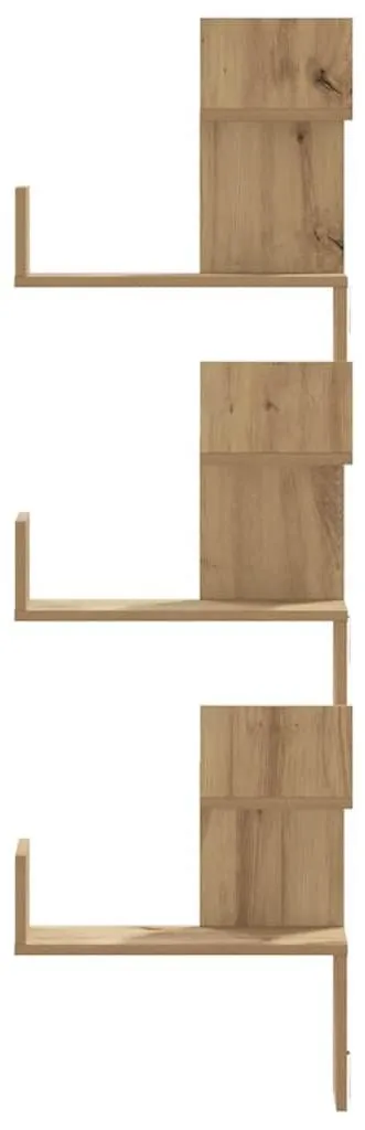 Rangement d'angle pour salon et bureau étagère Chêne Artisan 147cm