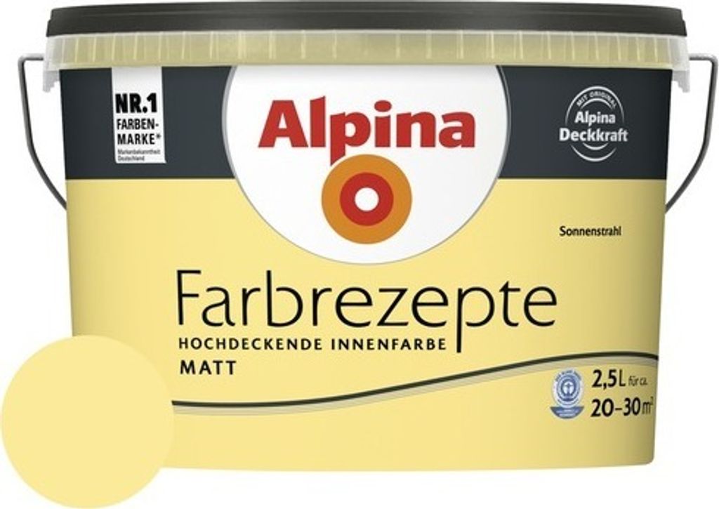 Alpina Wandfarbe Farbrezepte Sonnenstrahl 2,5 l Produktbild 