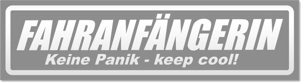 Kiwistar - Autoaufkleber - Grau - 30 x 8 cm - Fahranfängerin invertiert - Hinweis Aufkleber Sticker für Auto, Kfz, Fahrrad, PKW, LKW