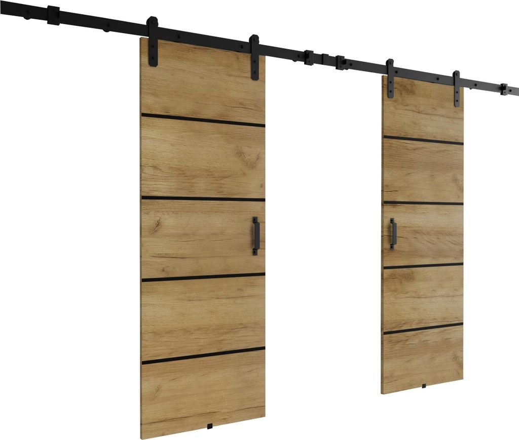 KIER FURNITURE Schiebetüren LORNI DUO 152 - Universal - Craft Eiche 152x205x1,6 cm
