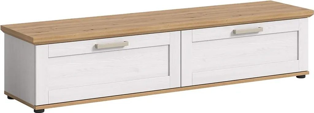 Buffet de cuisine Verona blanc et chêne - Meuble bas pour petit espace