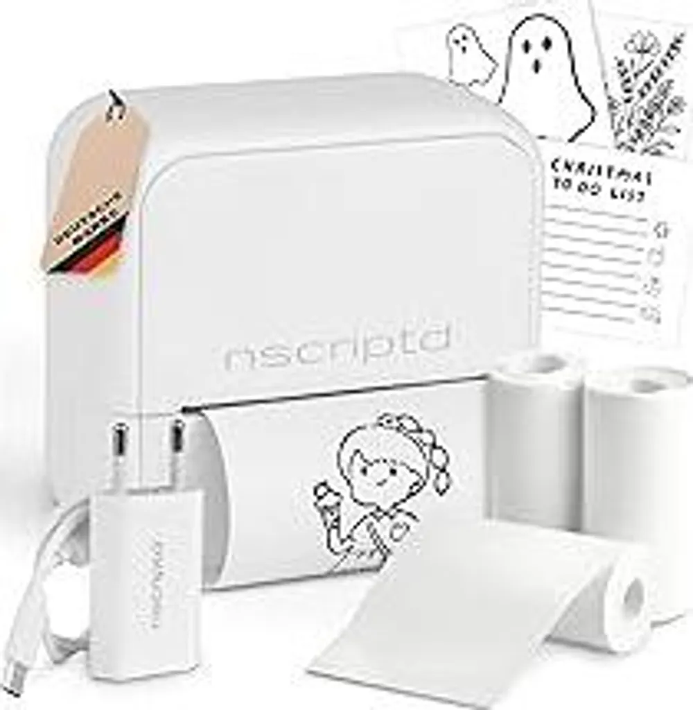 Set Mini Stampante Portatile Bluetooth per Foto e Adesivi iPhone/Android