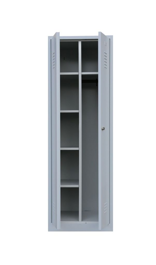 Kleider-Wäsche-Schrank mit Garderobenteil Spind Spindschrank 2 Abteile 510710