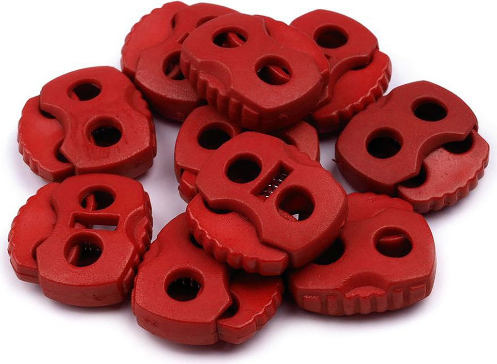 10 Kordelstopper mit zwei Löchern 20x20mm, Durchzug 5mm - 35 Farben