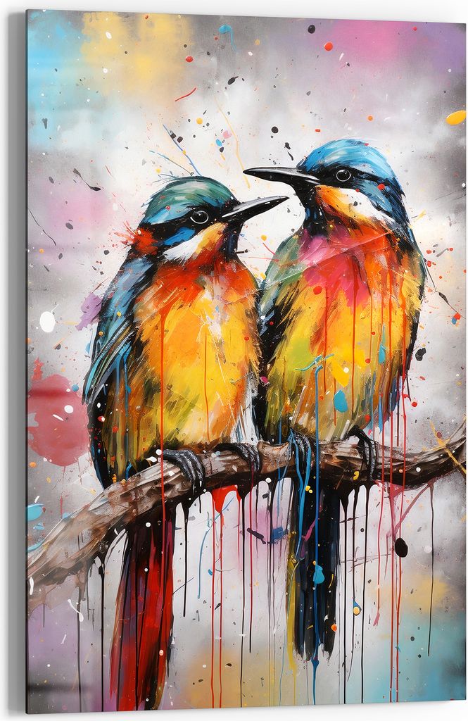 DEQORI Glasbild Echtglas 40x60 cm 'Harmonische Gefährten' Wandbild Bild modern Deko