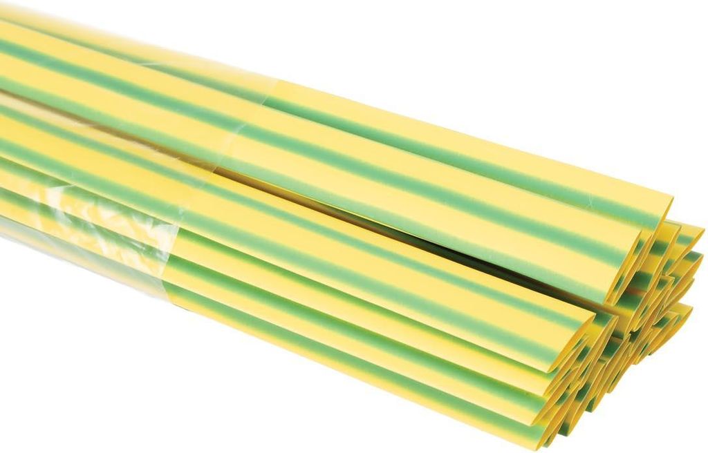 Schrumpfschlauch 9,5mm - Grün/Gelb - 25 Stück