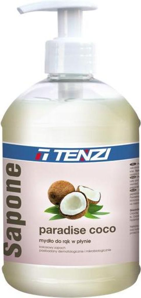 TENZI SAPONE PARADISE COCO (weiß) – Flüssigseife mit Kokosduft – 0,5 l