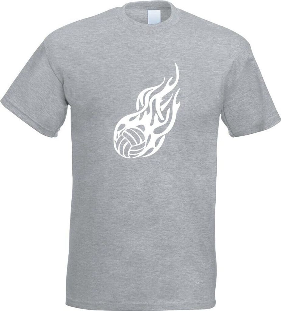 Kiwistar - T-Shirt - Graumeliert - Fireball Motiv Bedruckt Funshirt Design Print - mit Motiv Bedruckt - Funshirt Design - Sport - Freizeit - Herren...